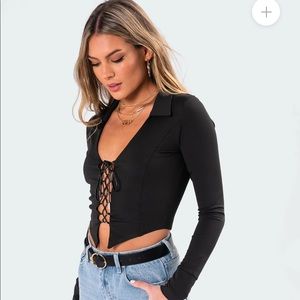 lace up top never worn. edikted